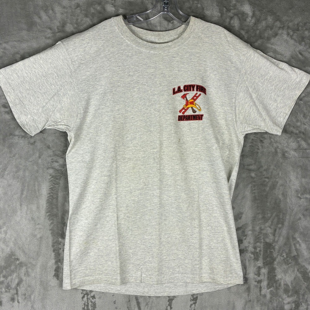 Collectible Fruit of the Loom Lofteez LAFD Graphic T-Shirt‎ Gray L